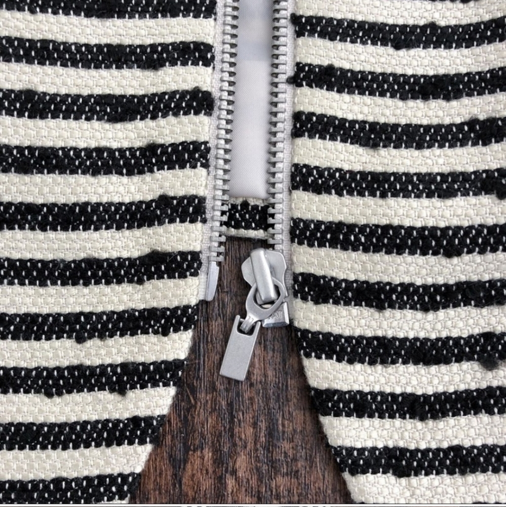 Loft Outlet Blazer Jacket Military Academia Mandarin Collar Stripes Size XL - Picture 6 of 9